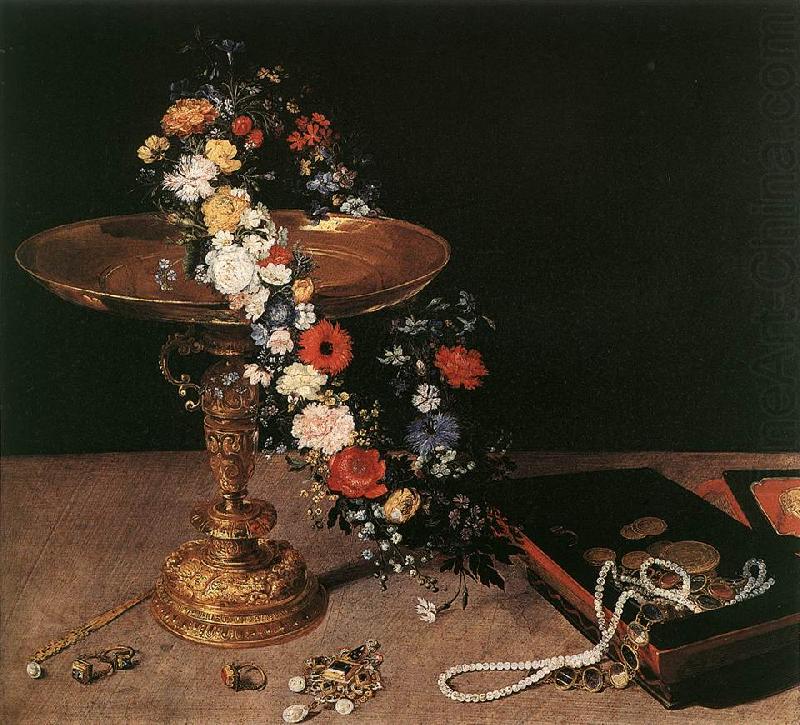 BRUEGHEL, Jan the Elder Still-Life with Garland of Flowers and Golden Tazza fdg china oil painting image